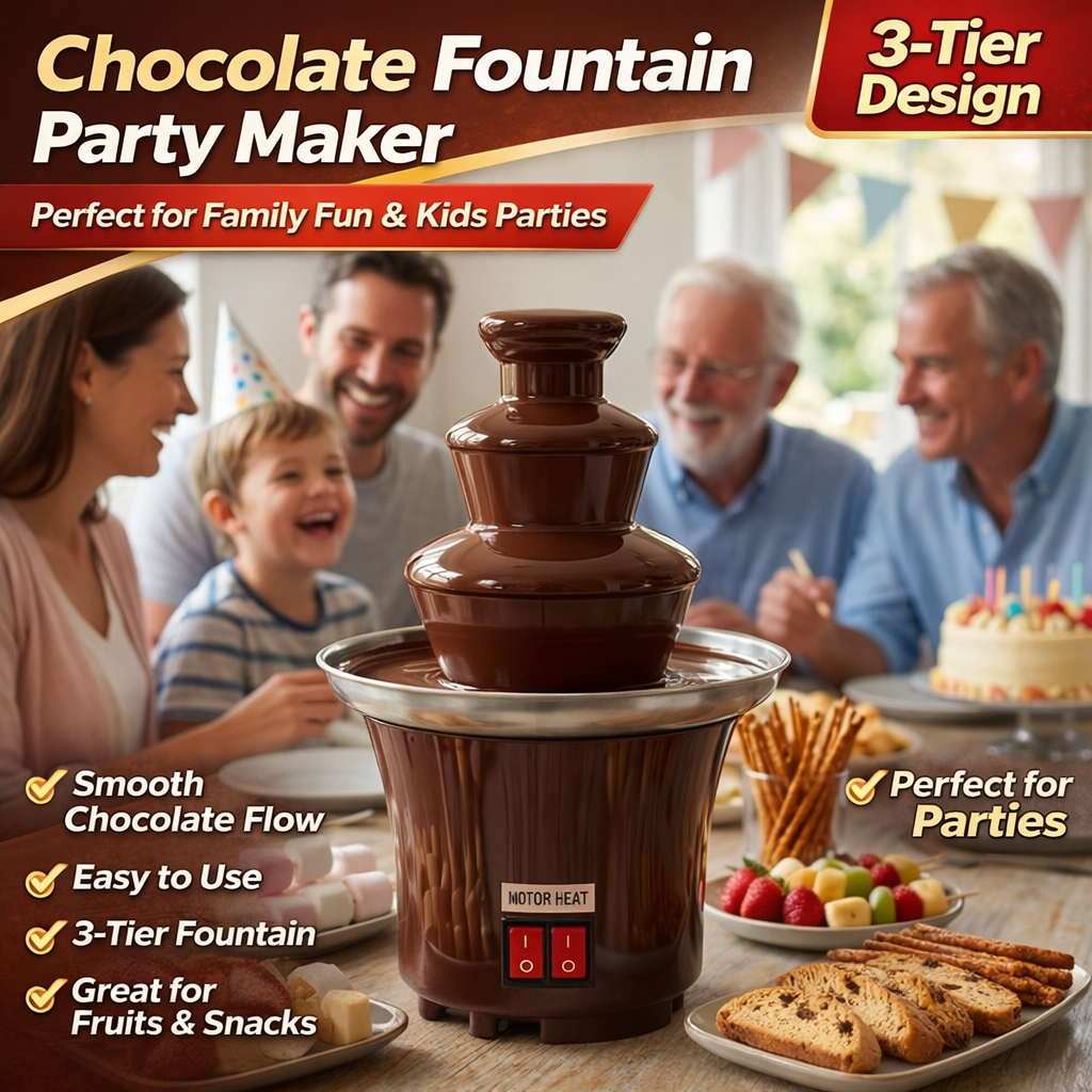 Chocolate Fountain Commercial - 3-Tier Electric Chocolate Fountain Home Party