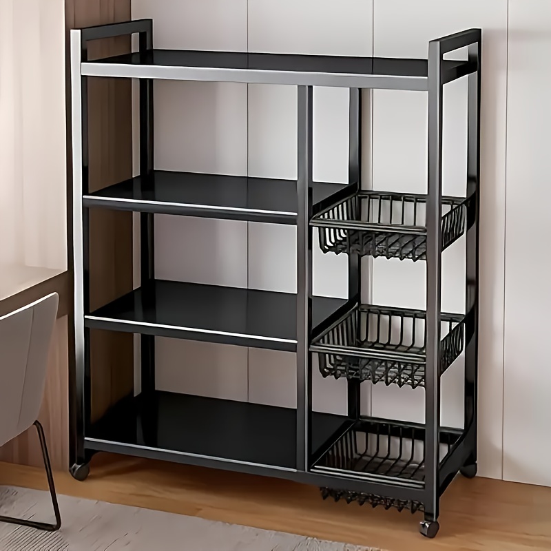 Commercial Kitchen Organization - us1pc Movable Storage Rack, Adjustable 4-storey