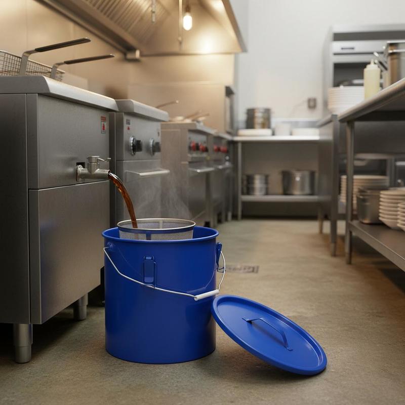 Commercial Kitchen Management - Carbon Steel Oil Storage Pail 6