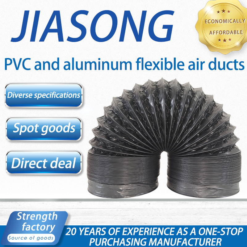 Commercial Kitchen Ventilation - Black Exhaust Flexible Duct with Venting