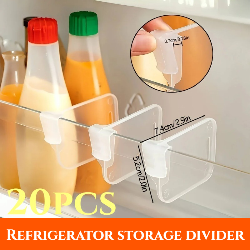 Commercial Kitchen Organization - 5-20PCS Sturdy Clear Refrigerator Organizer Dividers