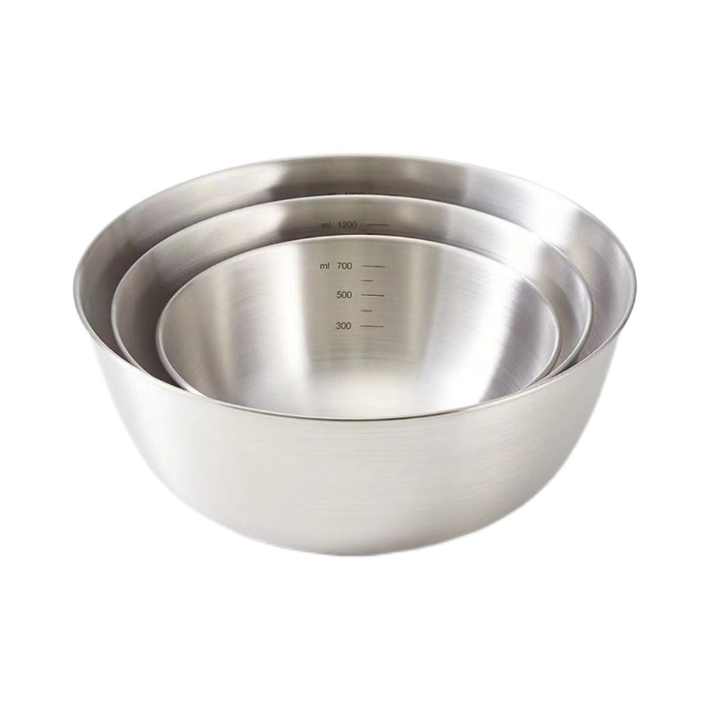Commercial Kitchen Organization - 3pcs Stainless Steel Bowl Set with