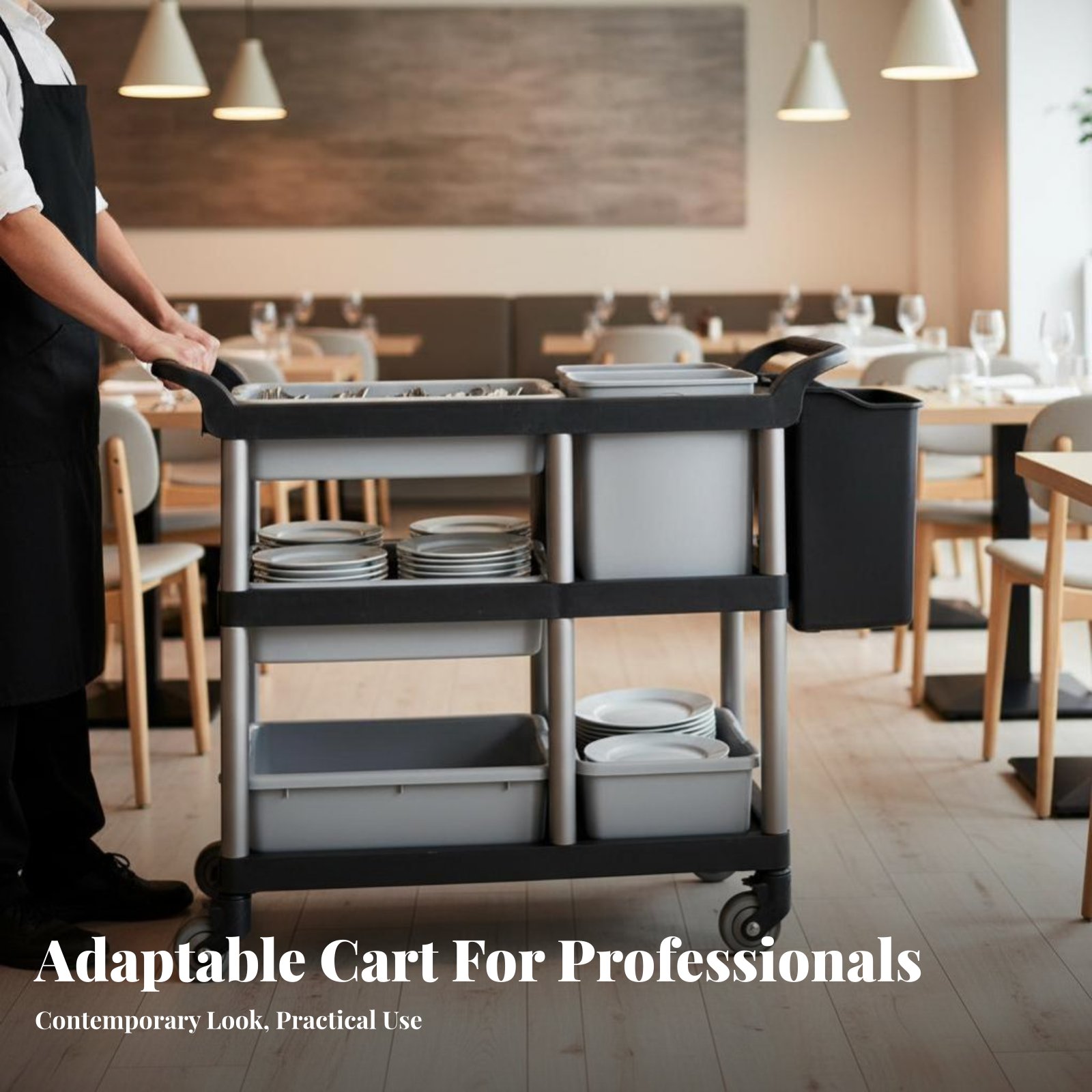 3-Tier Food Trolley Quiet Cast - Commercial Kitchen Utensils reseña y precio