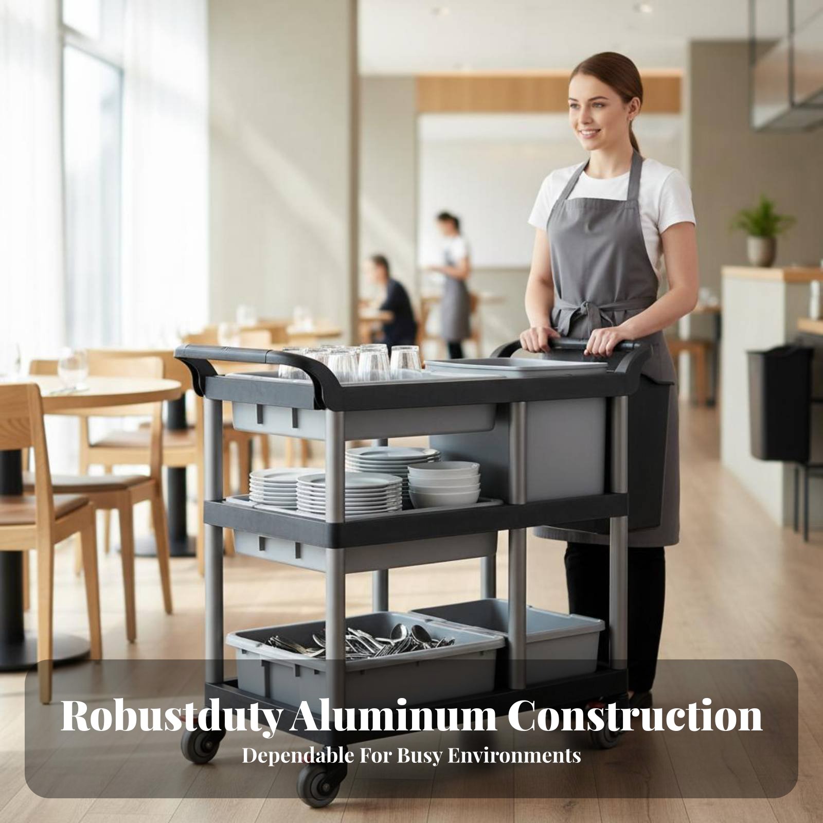 3-Tier Food Trolley Quiet Cast - Commercial Kitchen Utensils reseña y precio