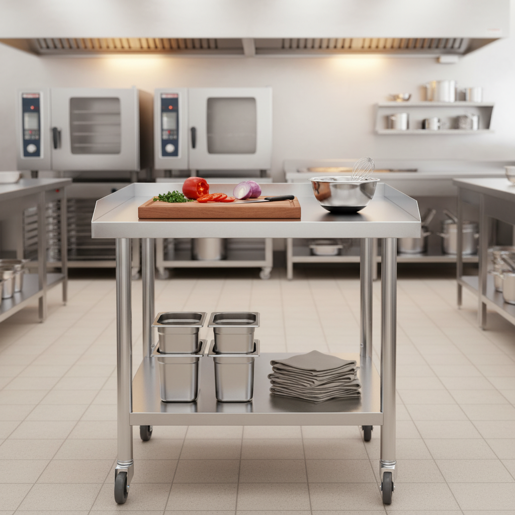 2-Tier Stainless Steel Commerc - Commercial Kitchen Tables reseña y precio