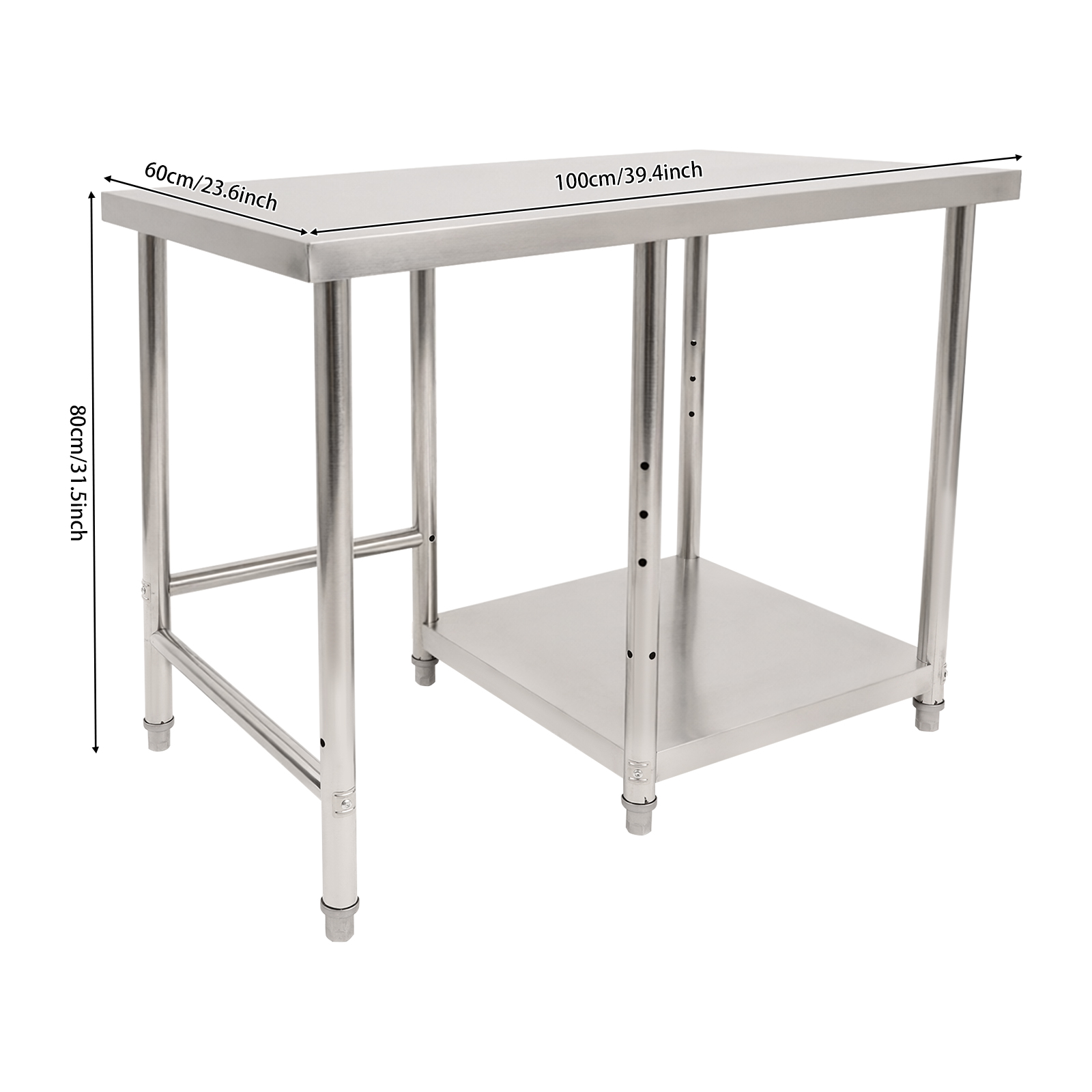 2 Tiers Stainless Steel Silver - Commercial Kitchen Tables reseña y precio