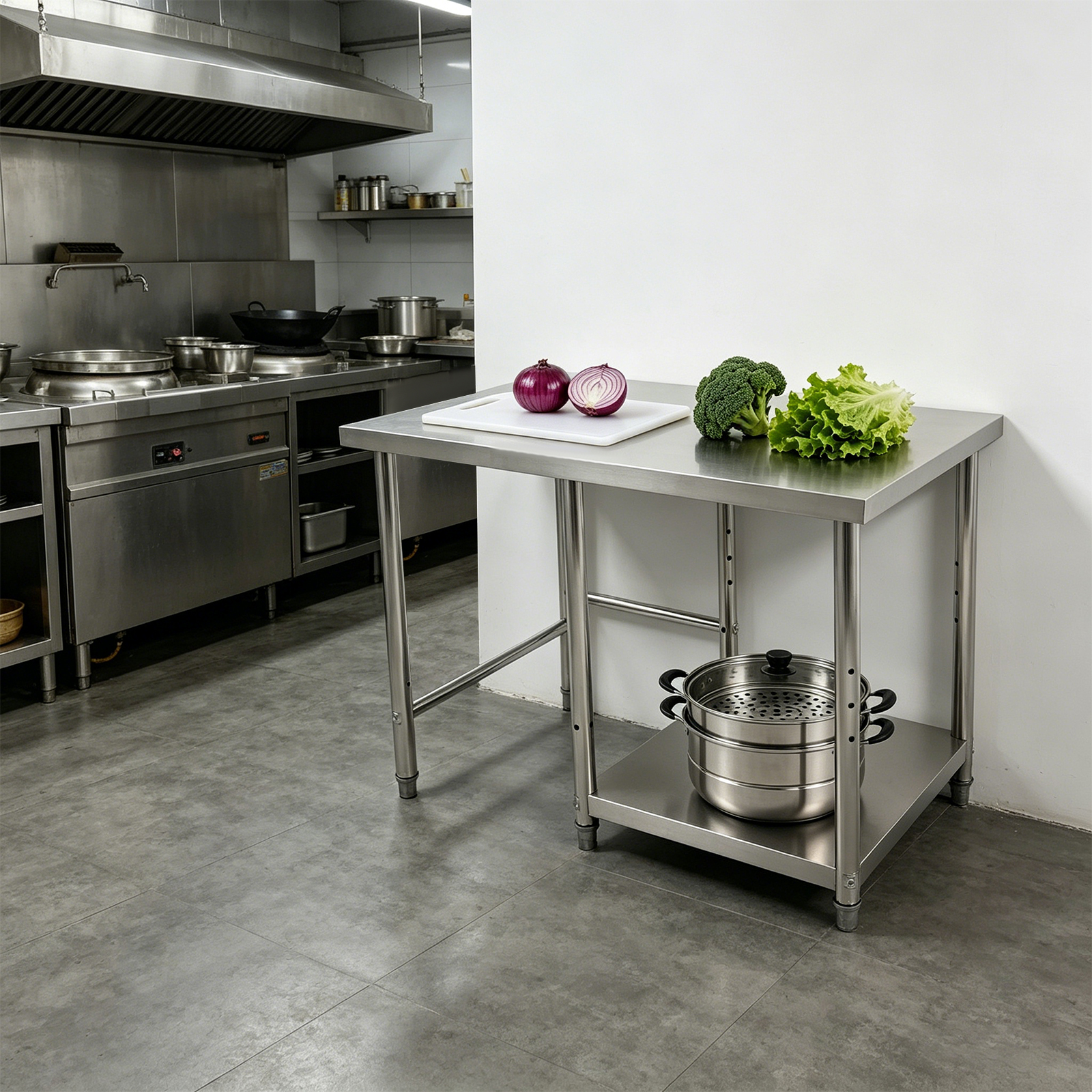 2 Tiers Stainless Steel Silver - Commercial Kitchen Tables reseña y precio