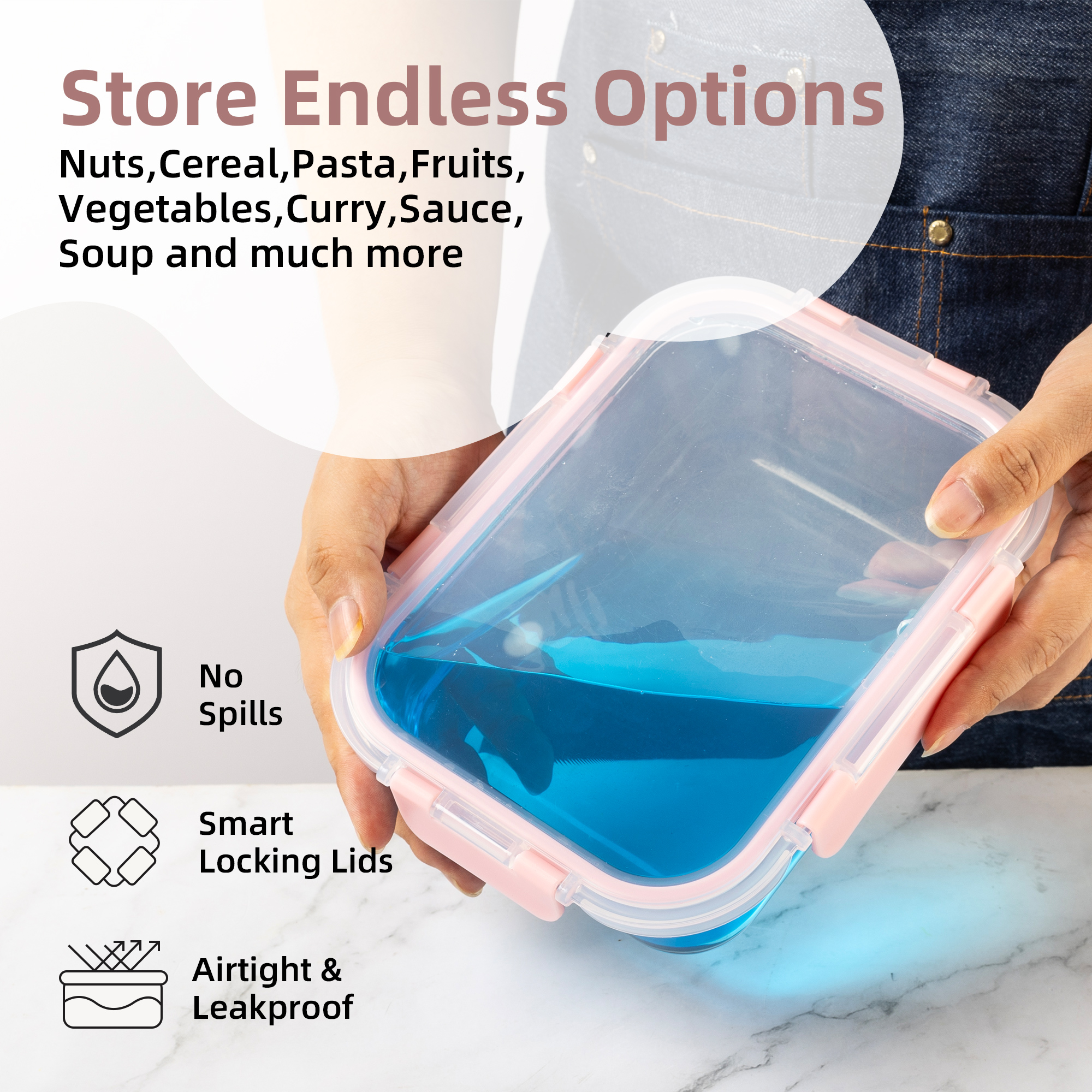 16-Piece Glass Food Storage Co - Commercial Kitchen Organization reseña y precio