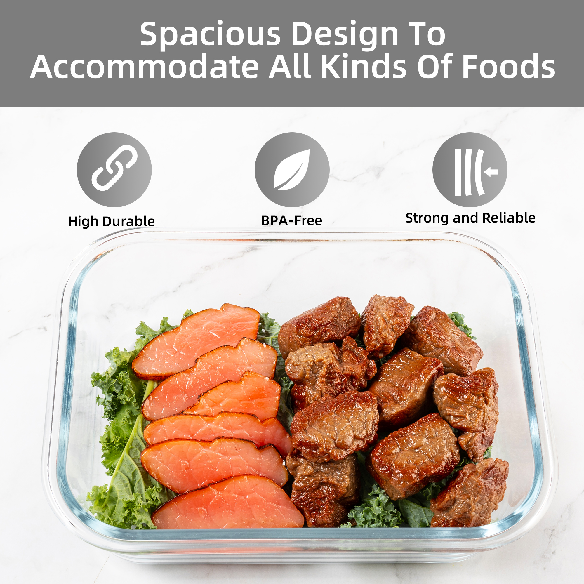 16-Piece Glass Food Storage Co - Commercial Kitchen Organization reseña y precio