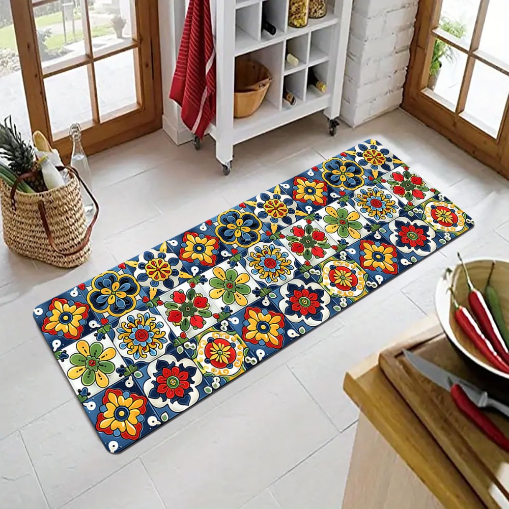 Mediterranean Tile Carpet Mat  - Commercial Kitchen Tile Flooring reseña y precio
