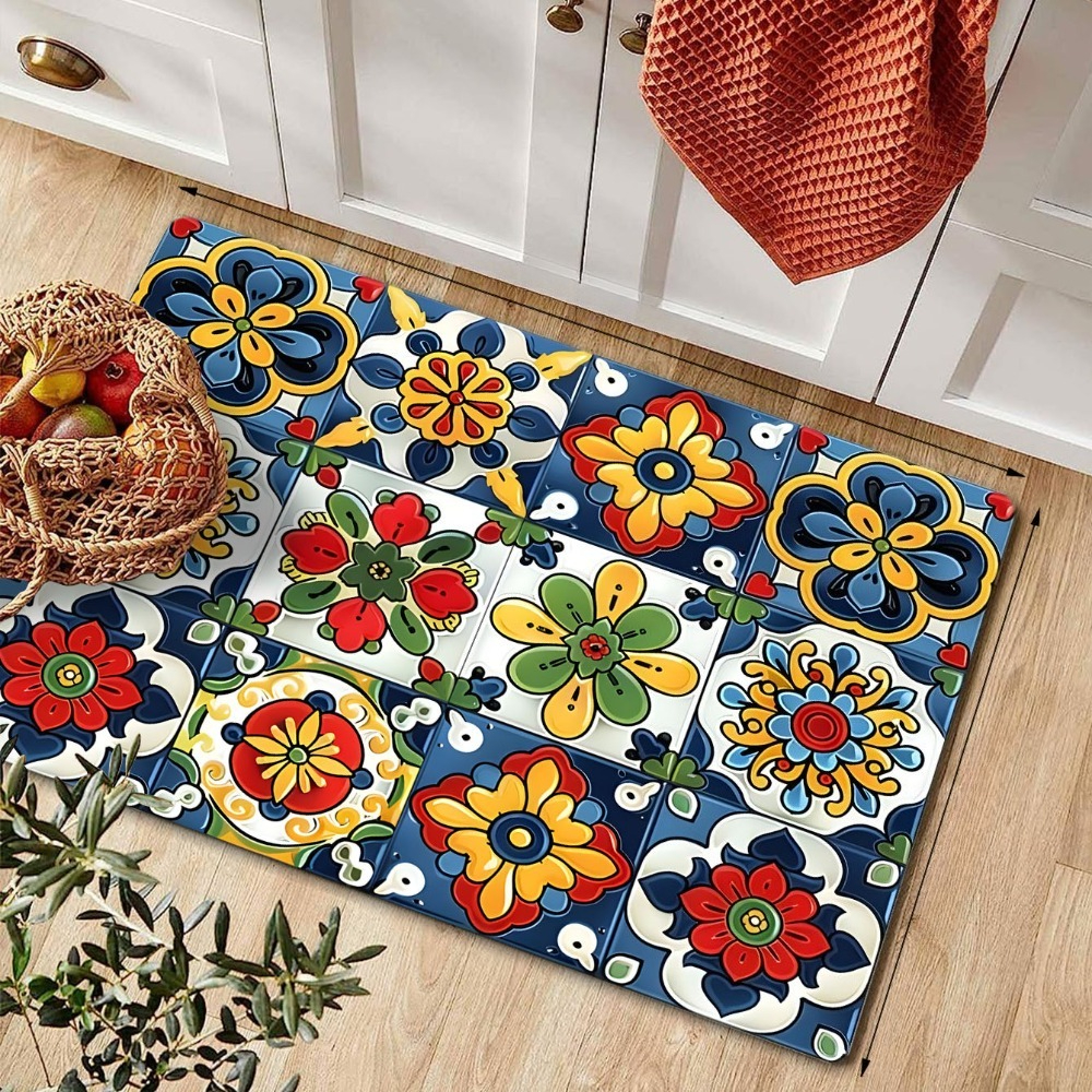 Mediterranean Tile Carpet Mat  - Commercial Kitchen Tile Flooring reseña y precio
