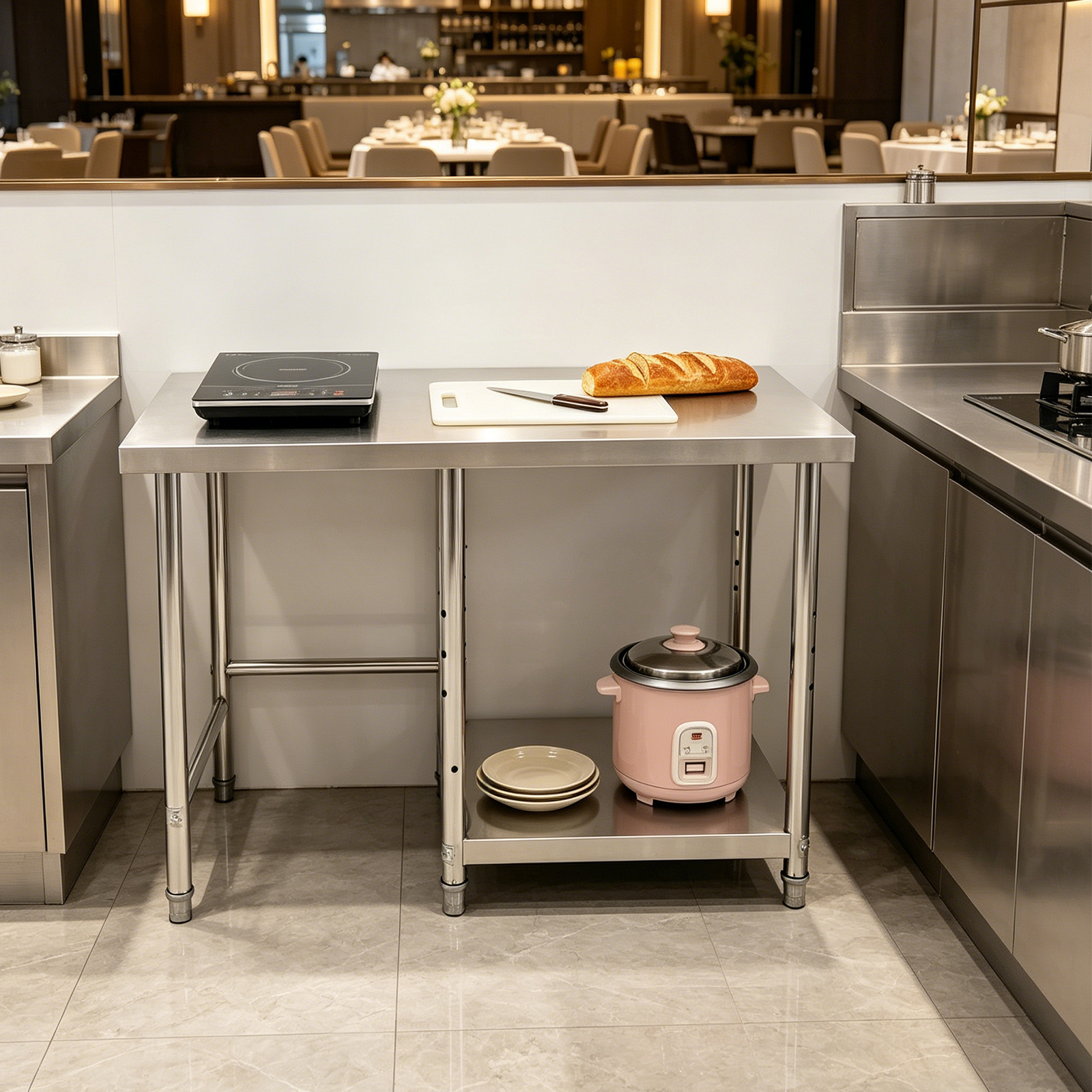 304 Stainless Steel Table For  - Commercial Kitchen Tables reseña y precio