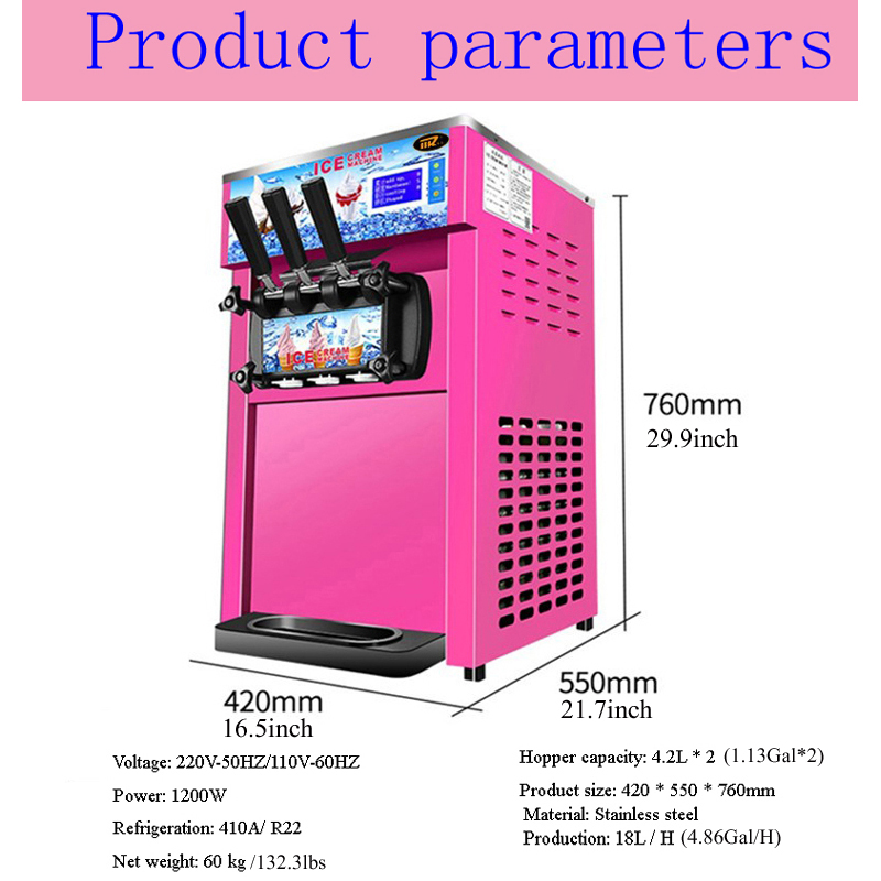 Household 220v 1200W Ice Cream - Commercial Ice Maker reseña y precio