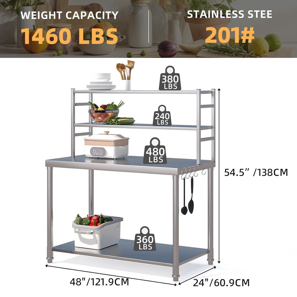 48x24 Stainless Steel Prep Tab - Commercial Kitchen Tables reseña y precio