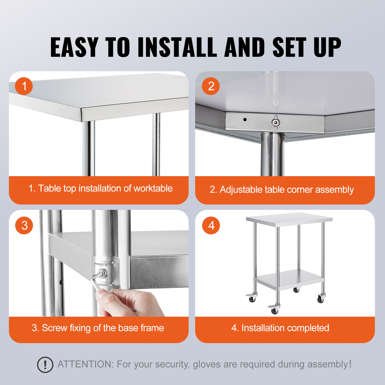SucceBuy Stainless Steel Work  - Commercial Kitchen Tables reseña y precio