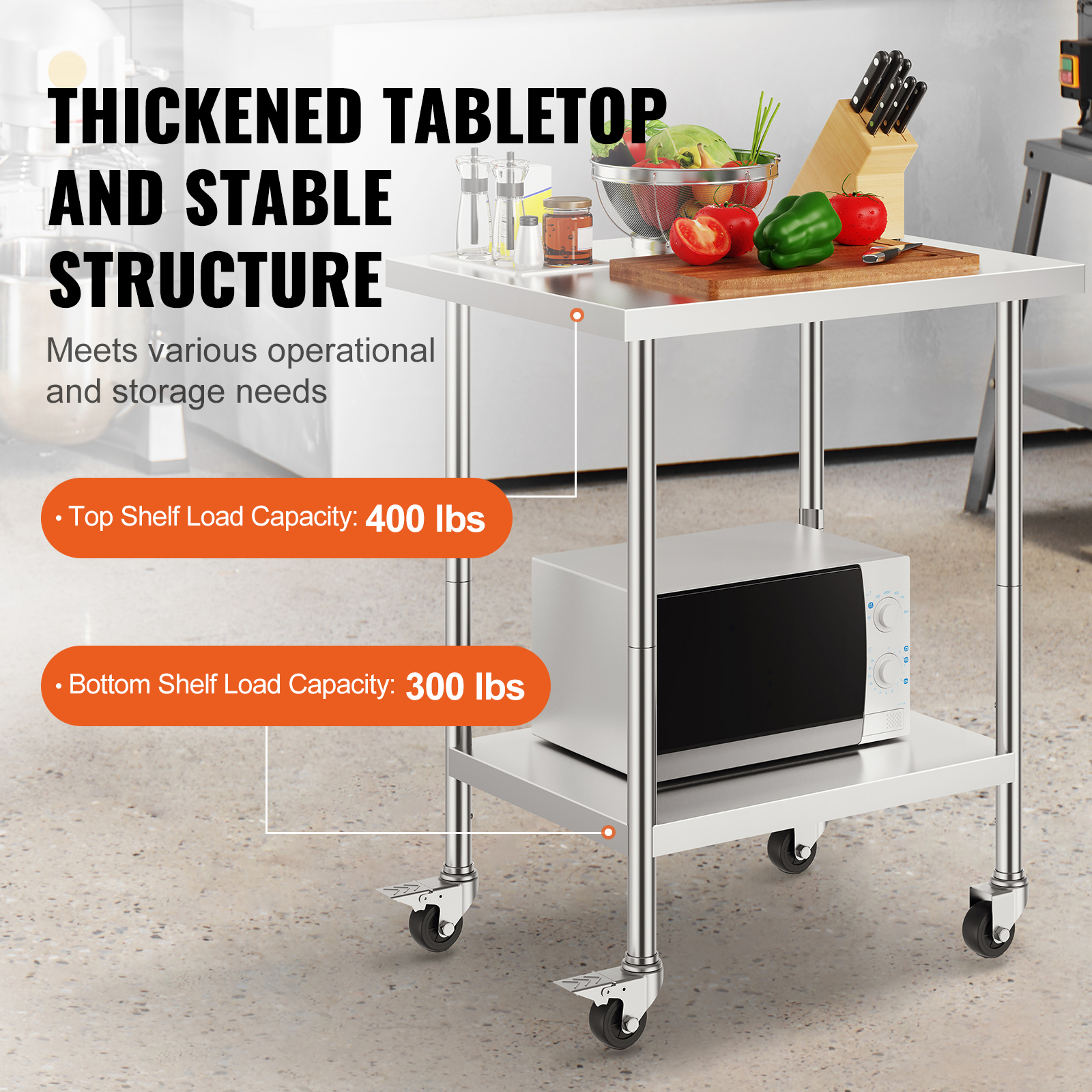 SucceBuy Stainless Steel Work  - Commercial Kitchen Tables reseña y precio