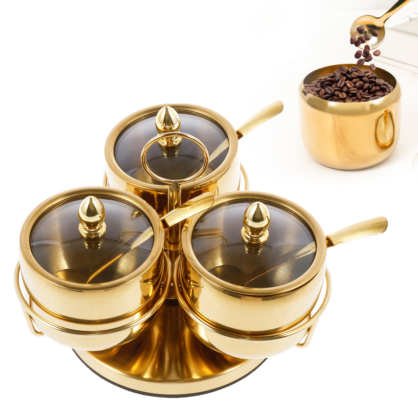 Stainless Steel Sugar Bowl Set - Commercial Kitchen Utensils reseña y precio
