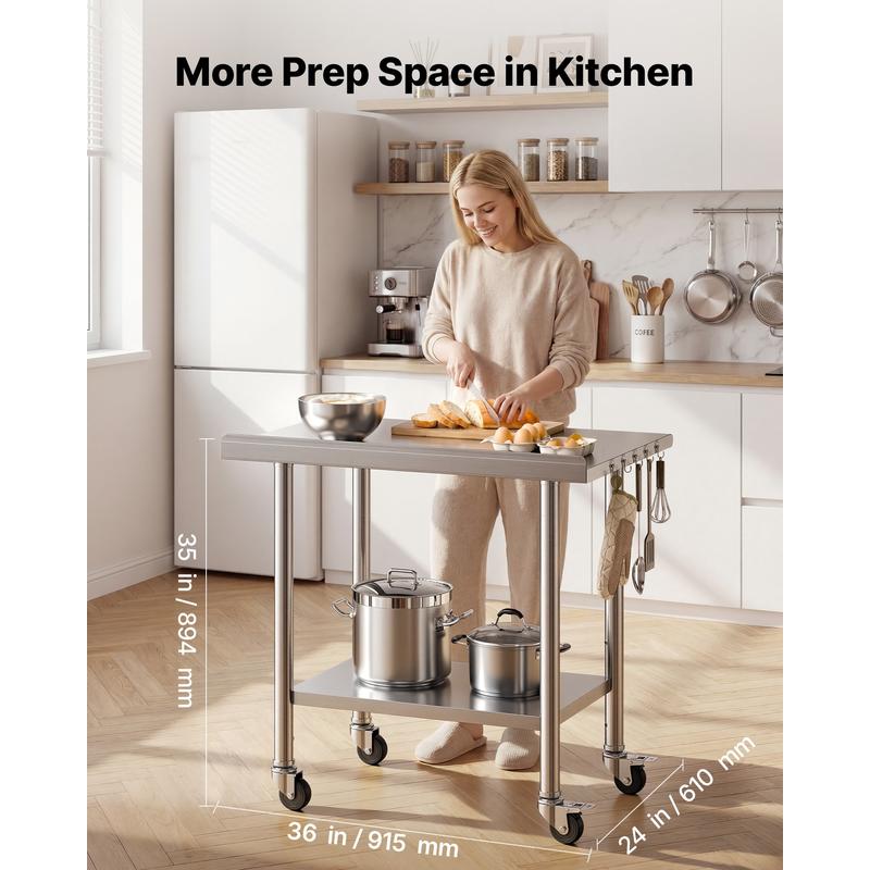 Stainless Steel Work Table, 24 - Commercial Kitchen Tables reseña y precio