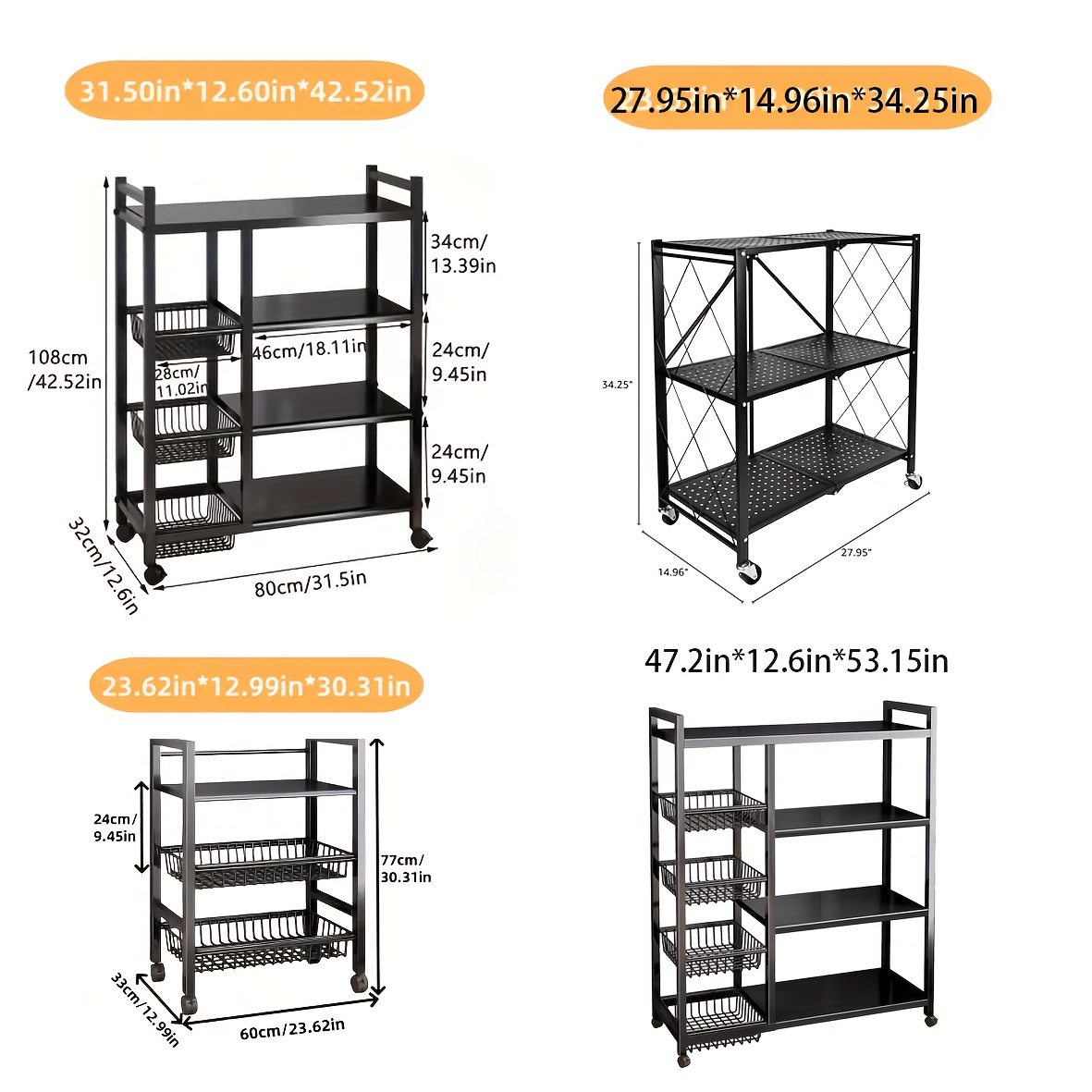 us1pc Movable Storage Rack, Ad - Commercial Kitchen Organization reseña y precio