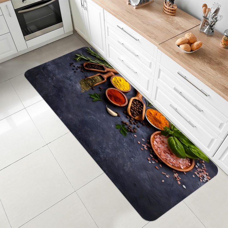 Kitchen Spice Herb Print Runne - Commercial Kitchen Mats Anti Fatigue reseña y precio