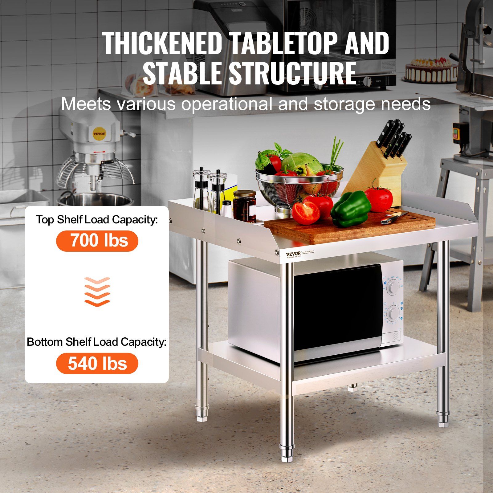 Durable Stainless Steel Work T - Commercial Kitchen Tables reseña y precio