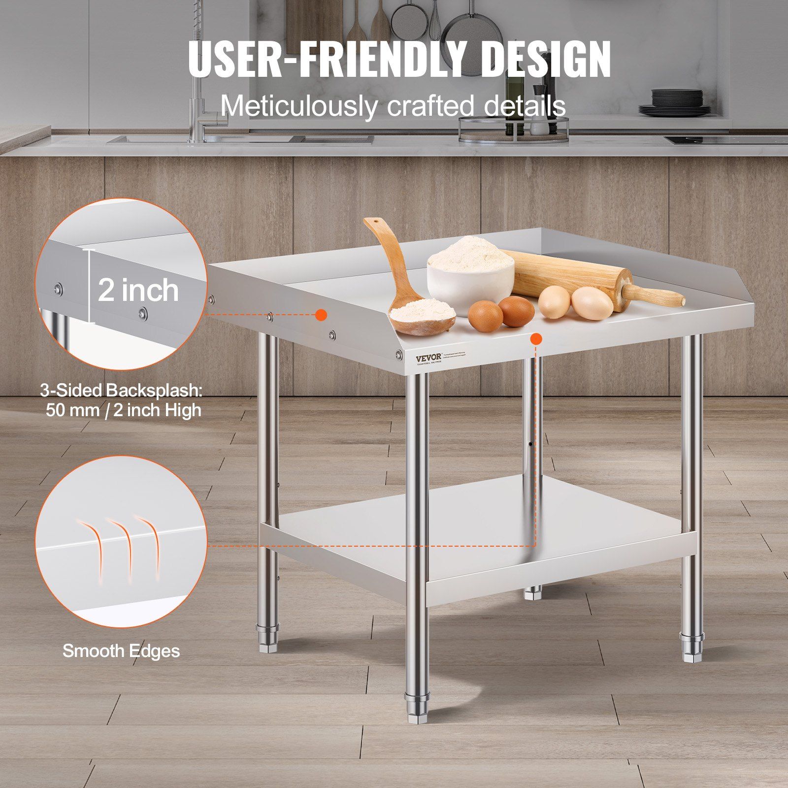 Durable Stainless Steel Work T - Commercial Kitchen Tables reseña y precio
