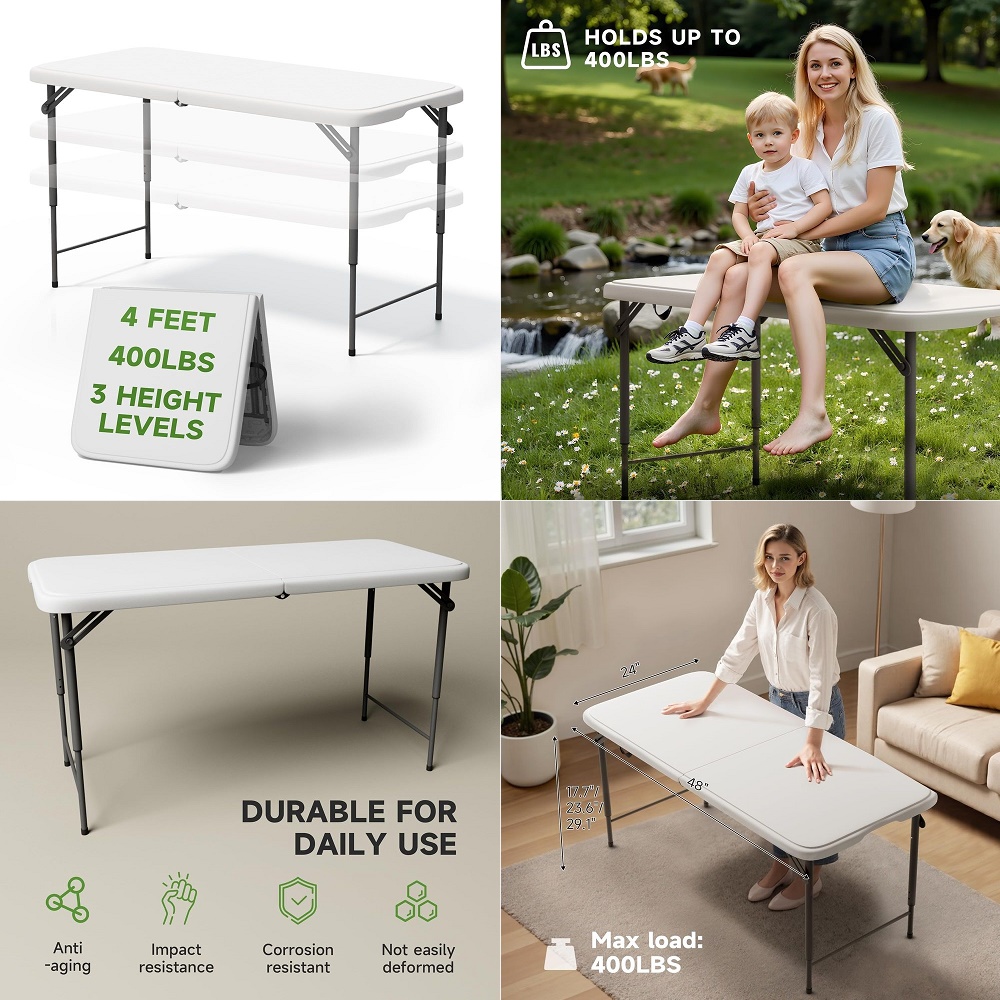 White 48 Round BiFolding Comme - Commercial Kitchen Tables reseña y precio