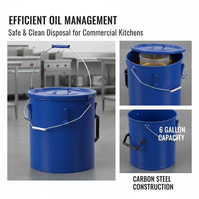 Carbon Steel Oil Storage Pail  - Commercial Kitchen Management reseña y precio