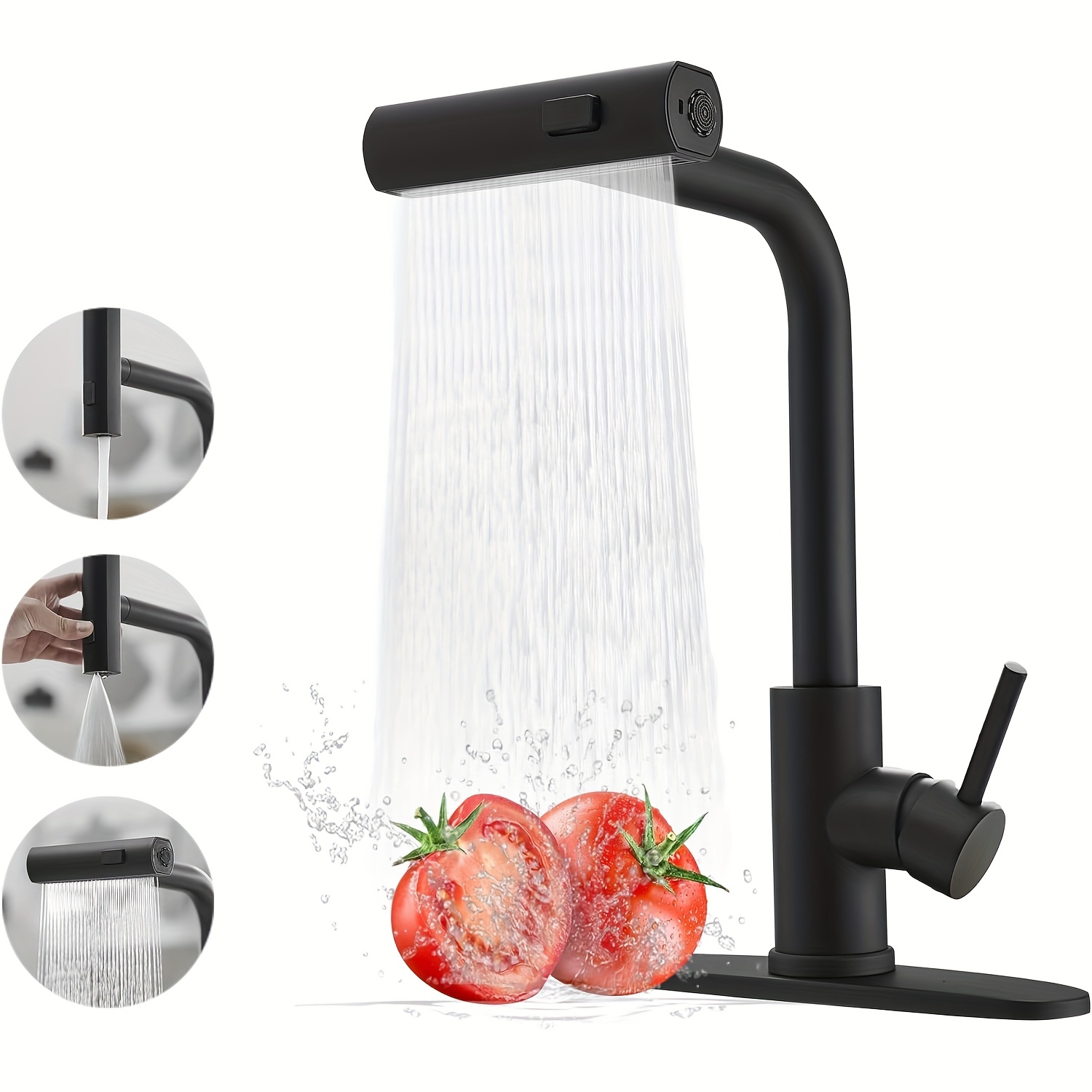 1 PC Black Kitchen Faucet With - Commercial Kitchen Utensils reseña y precio