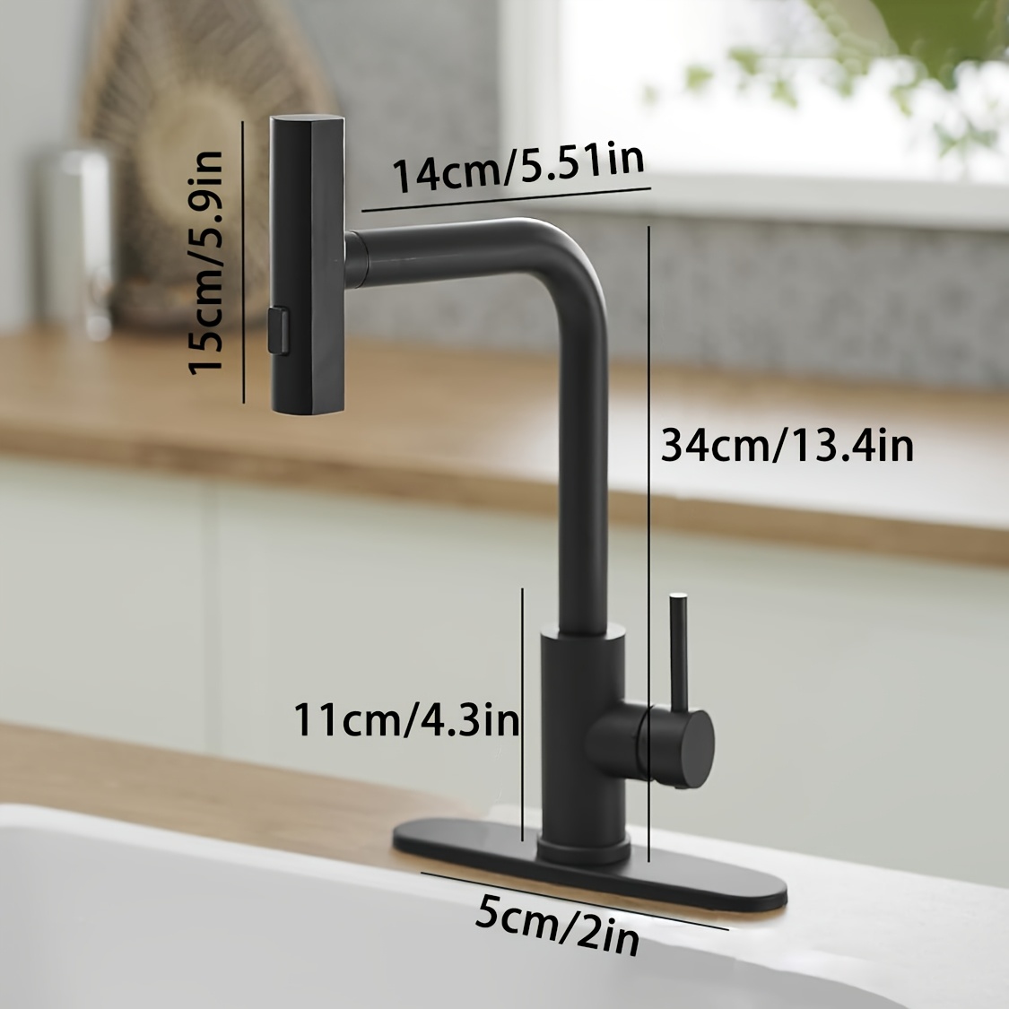1 PC Black Kitchen Faucet With - Commercial Kitchen Utensils reseña y precio