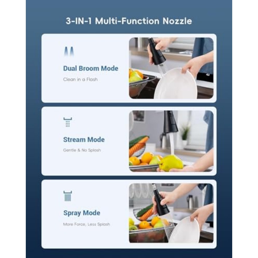 Black Kitchen Faucet with Soap - Commercial Kitchen Sprayer reseña y precio