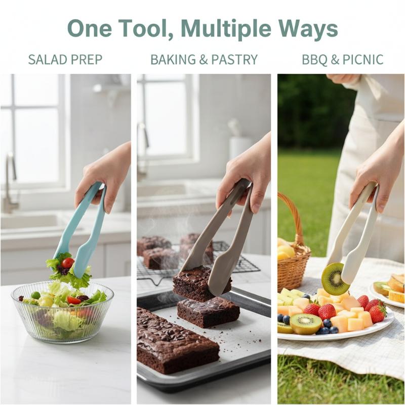 3pcs Plastics Food Tongs NonSl - Commercial Kitchen Utensils reseña y precio