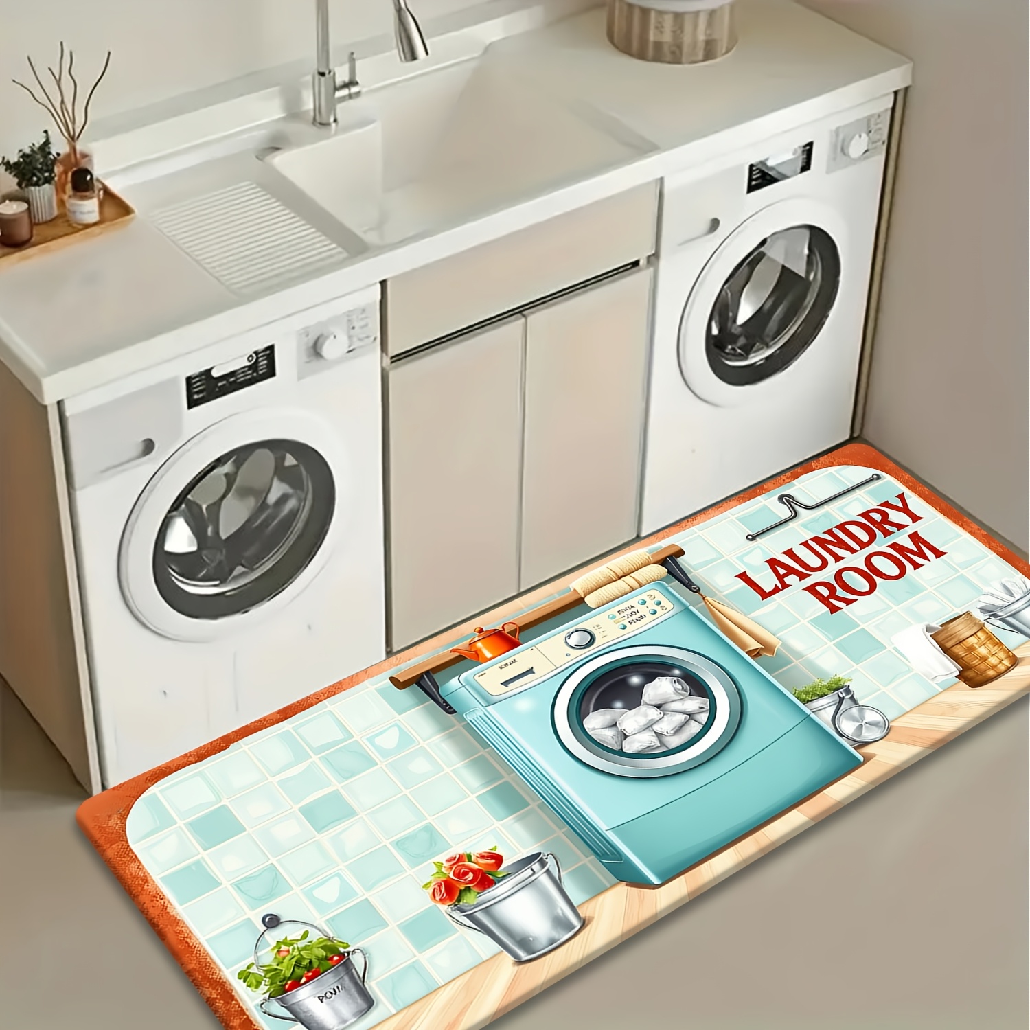 Retro Tile Washer Utensil Prin - Commercial Kitchen Tile Flooring reseña y precio