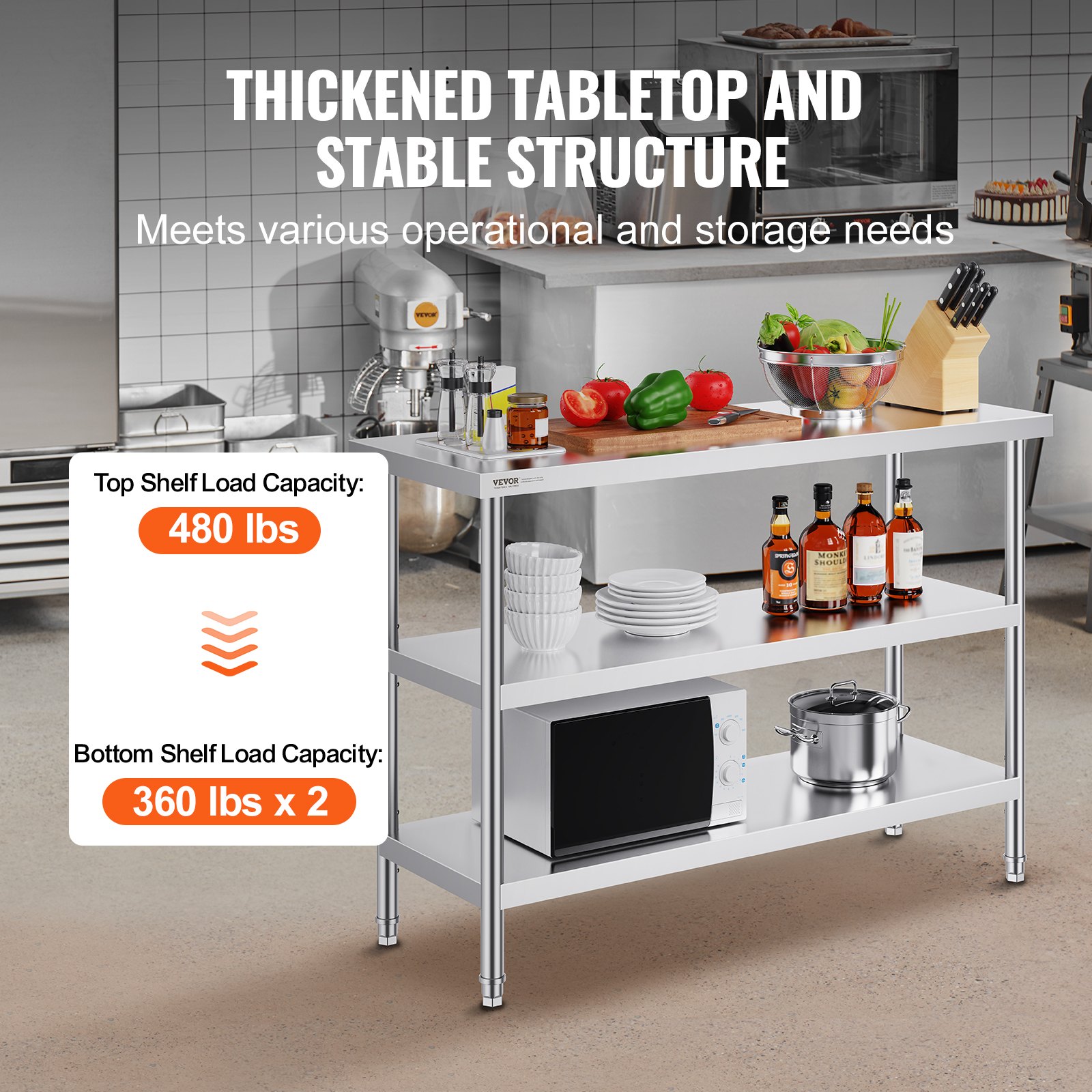 Stainless Steel Food Prep Tabl - Commercial Kitchen Tables reseña y precio