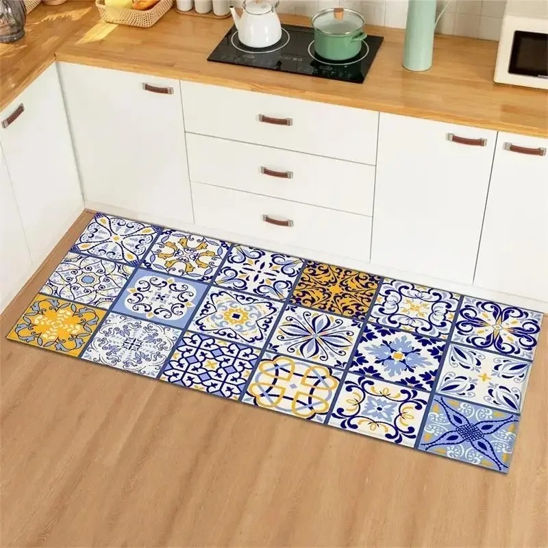 Blue Yellow Vintage Tile Colla - Commercial Kitchen Tile Flooring reseña y precio
