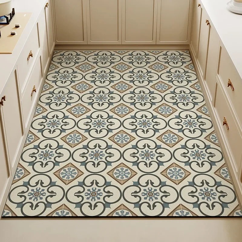Vintage Floral Tile Print Kitc - Commercial Kitchen Tile Flooring reseña y precio