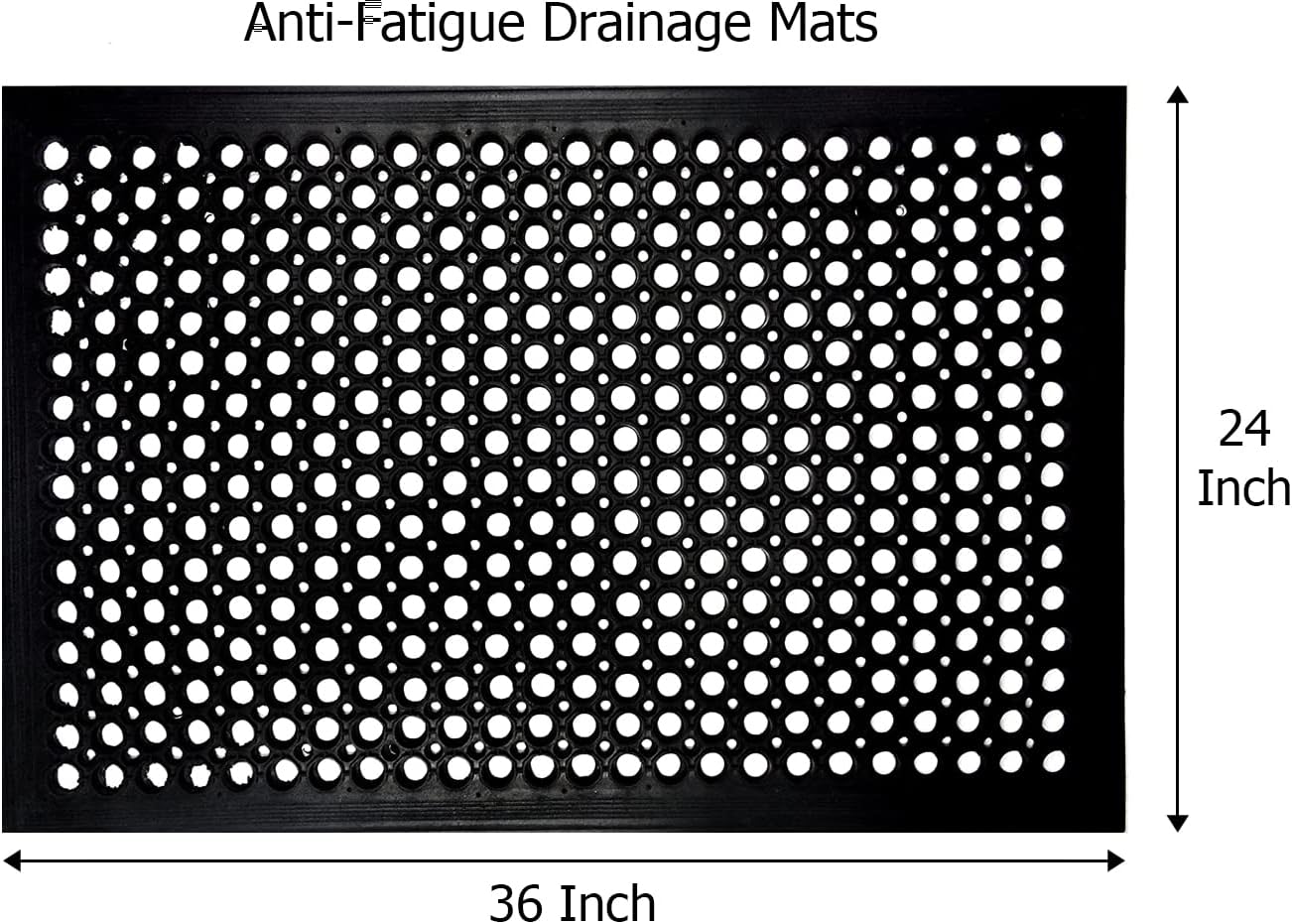 Rubber Doormat - 2 Pack Non Sl - Commercial Kitchen Mats Anti Fatigue reseña y precio