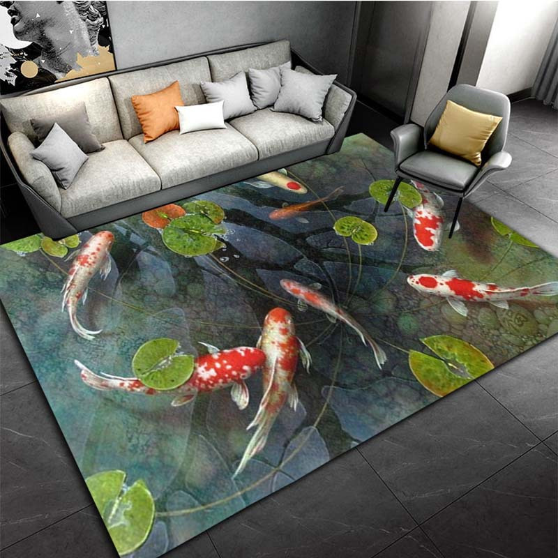 1pc 3D Koi Fish Rug - Non-Slip - Commercial Kitchen Mats Anti Fatigue reseña y precio