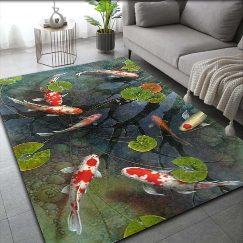 1pc 3D Koi Fish Rug - Non-Slip - Commercial Kitchen Mats Anti Fatigue reseña y precio
