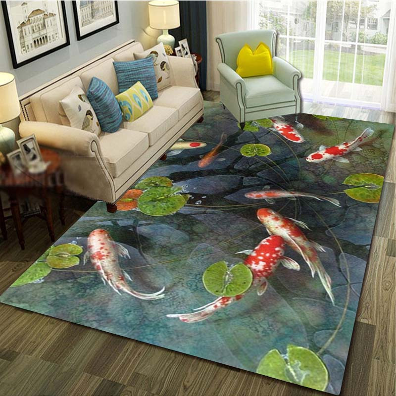 1pc 3D Koi Fish Rug - Non-Slip - Commercial Kitchen Mats Anti Fatigue reseña y precio