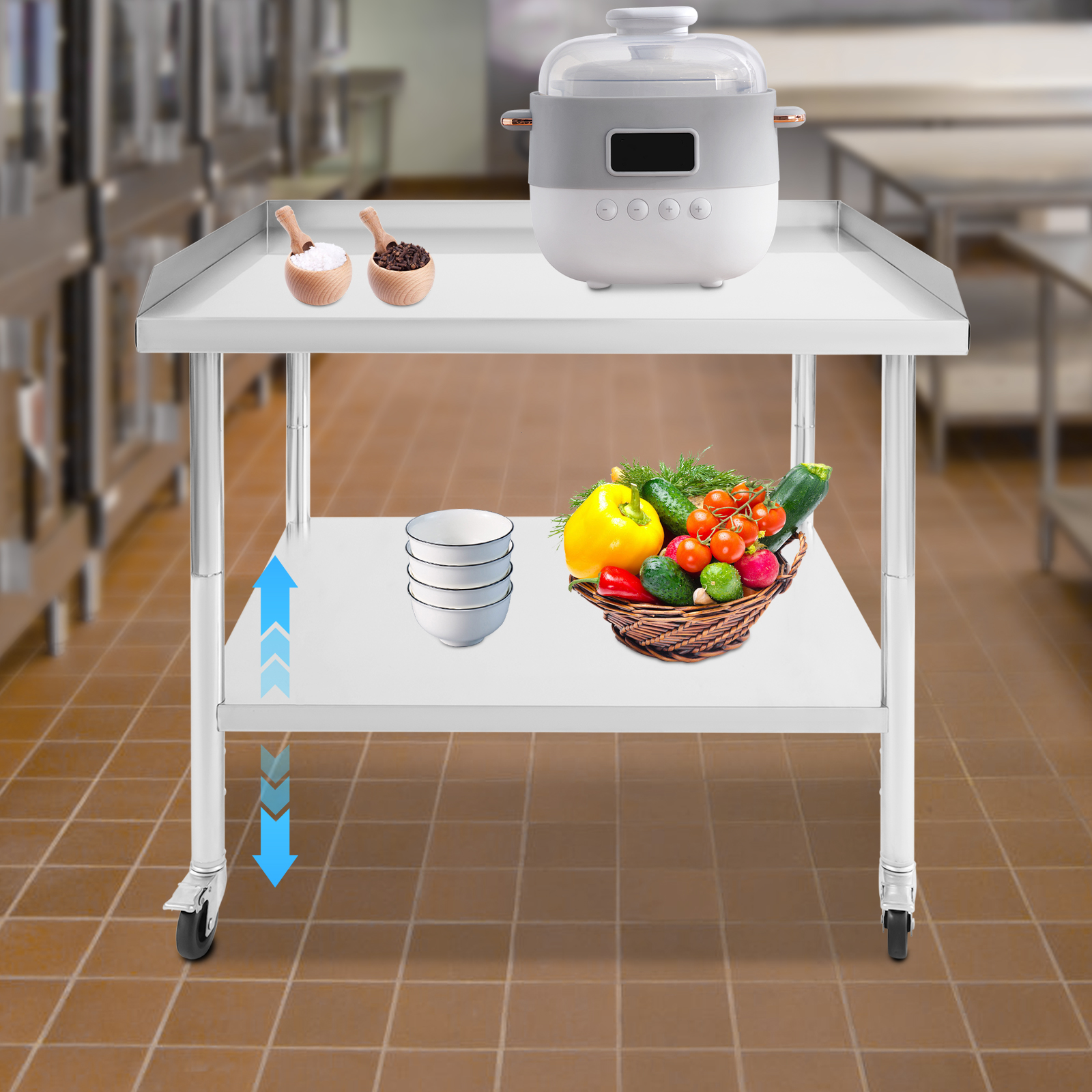 2-Tier Work Table 91*76*76cm S - Commercial Kitchen Tables reseña y precio