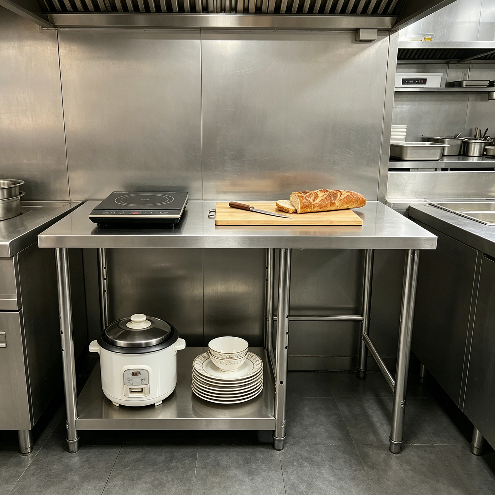Stainless Steel Prep & Work Ta - Commercial Kitchen Tables reseña y precio