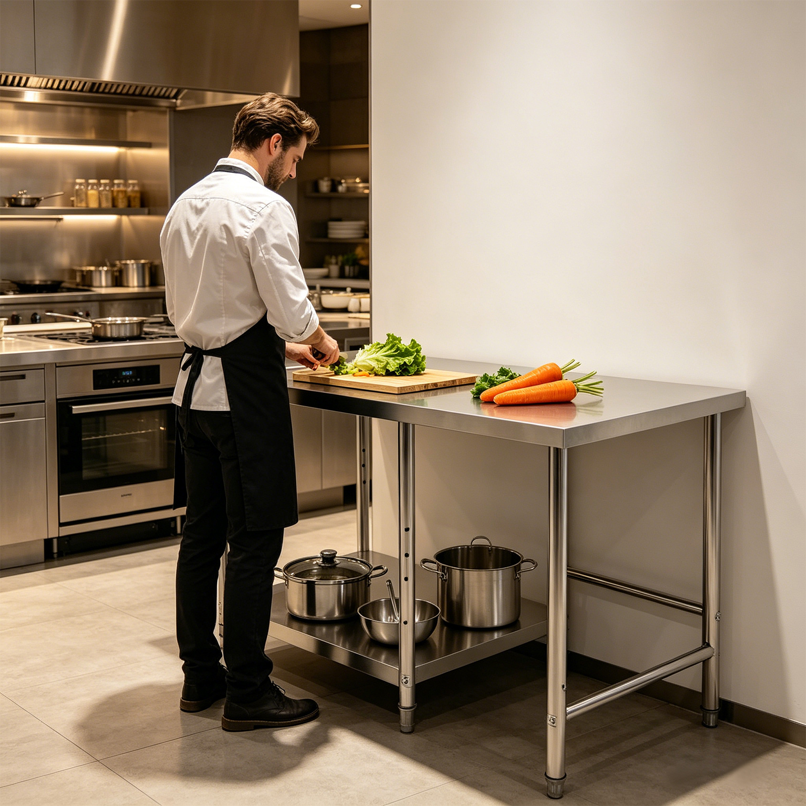 Stainless Steel Prep & Work Ta - Commercial Kitchen Tables reseña y precio