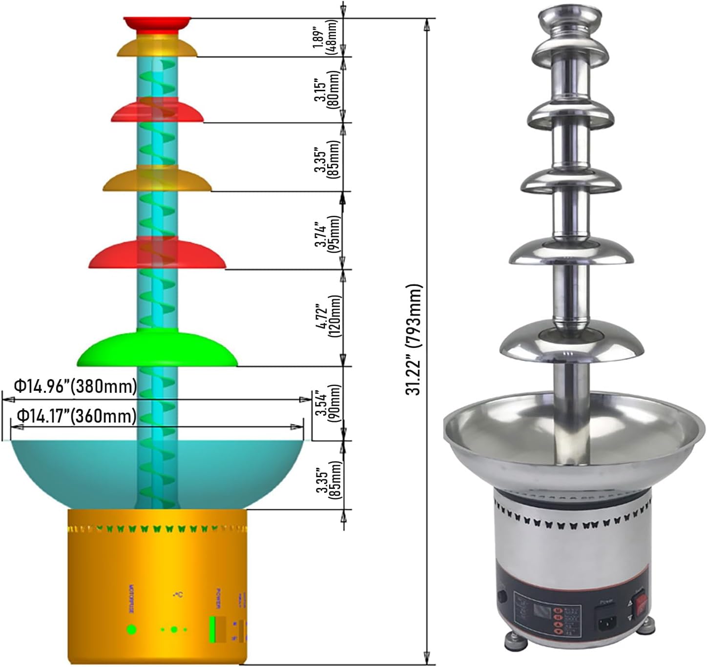 Commercial Chocolate Fountain  - Chocolate Fountain Commercial reseña y precio