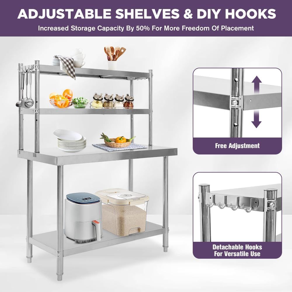 48x24 Stainless Steel Kitchen  - Commercial Kitchen Tables reseña y precio