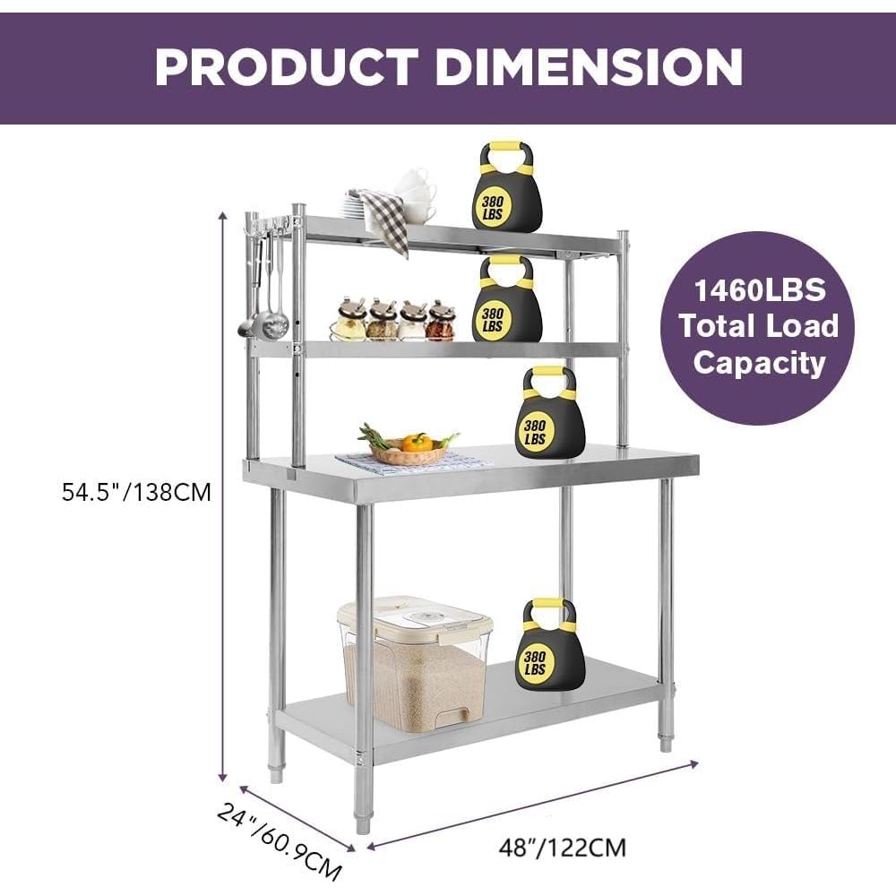 48x24 Stainless Steel Kitchen  - Commercial Kitchen Tables reseña y precio
