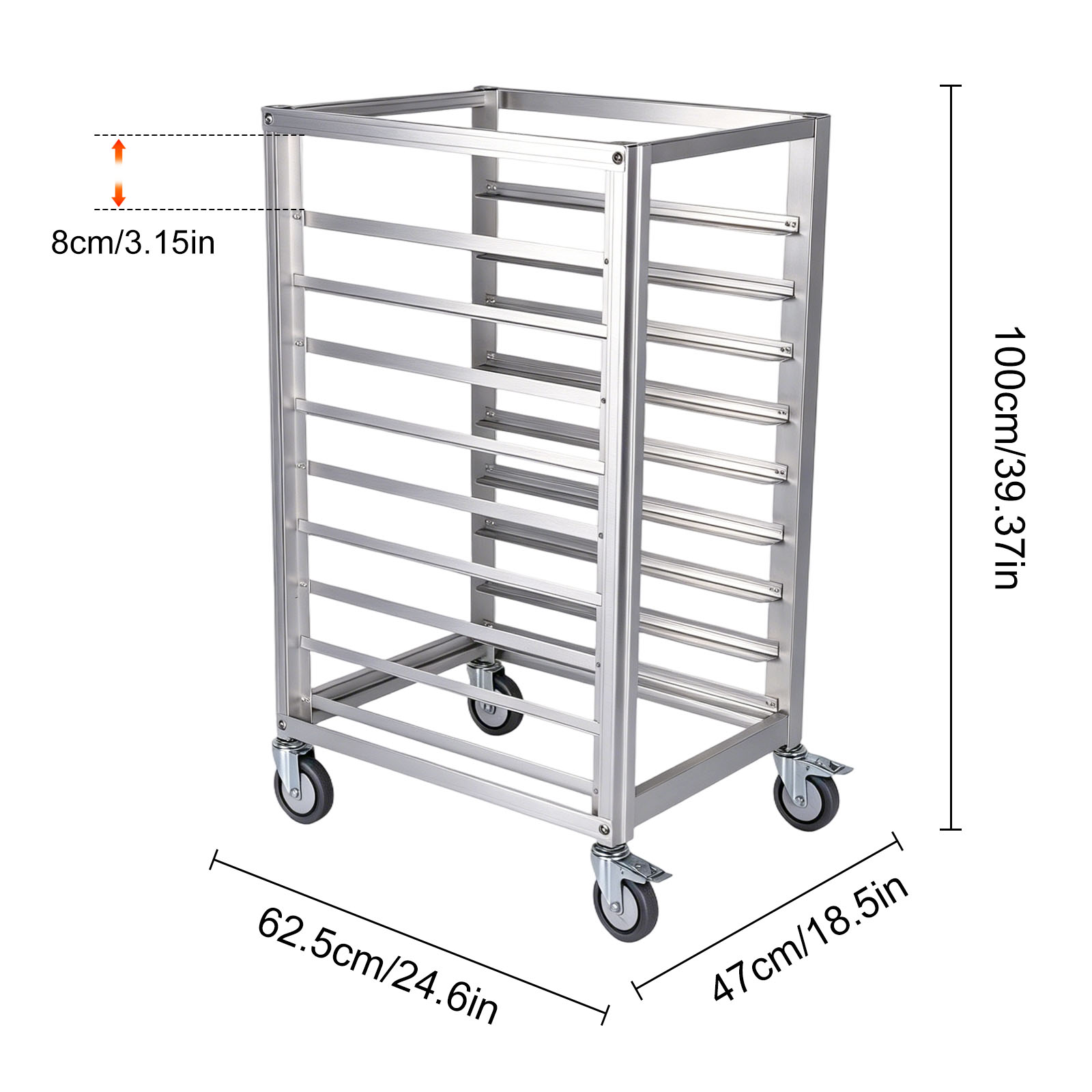 9 Tier 3 Inch Spacing Aluminiu - Commercial Kitchen Quotes reseña y precio