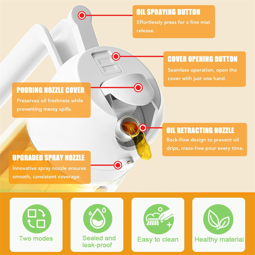 16oz/470ML Glass Oil Dispenser - Commercial Kitchen Sprayer reseña y precio