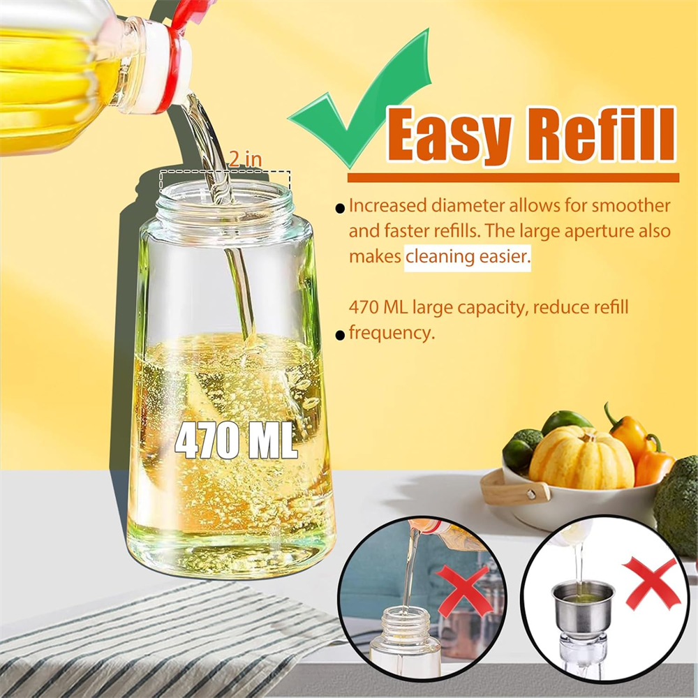16oz/470ML Glass Oil Dispenser - Commercial Kitchen Sprayer reseña y precio